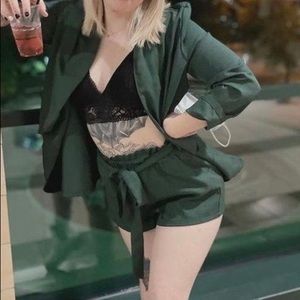 Two piece blazer and shorts set